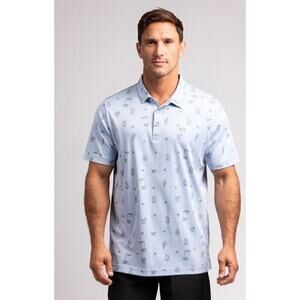 Travis Mathew Men's Golf Polo Panning for Gold Short Sleeve Heather Kentucky L